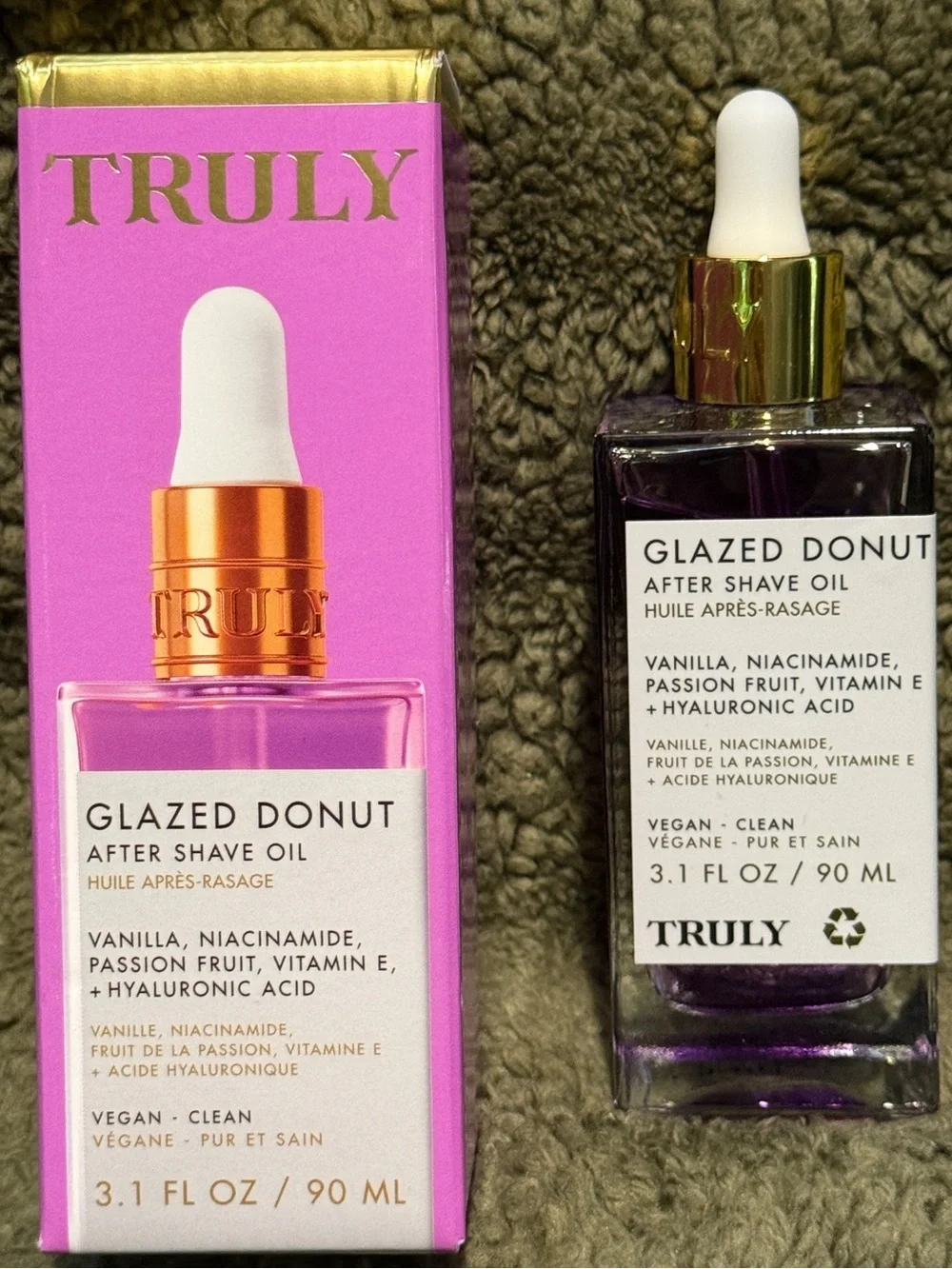 TRULY Glazed Donut After Shave Oil — Pink & Gold Accents